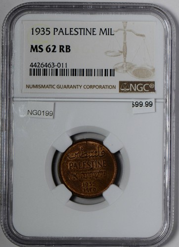 NG0199 Palestine 1935 Mil NGC MS 62RB combine shipping - Picture 3 of 4