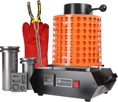 Compact & Safe Gold Melting Furnace V1.1 - 1400W Electric, Ideal for Beginners