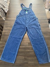 Vintage Liberty Made In USA Medoum Wash Blue Denim Overalls Bibs 36x30