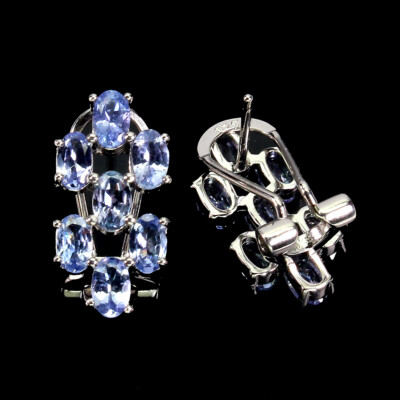 Orecchini Pendenti In Argento Sterling Con Tanzanite: Gioielli Boho Con Taglio Rotondo - Italia