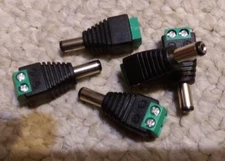 Lot of 5: BNC Connector Male DC Power Converter Adapter for CCTV Cameras