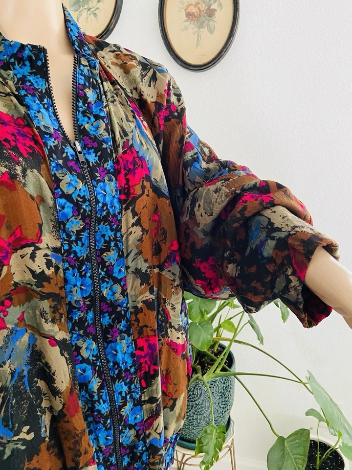 Chaqueta cortavientos floral estilo Betsey vintage años 80 para mujer pequeña ropa para mujer” Foto 3 de 4