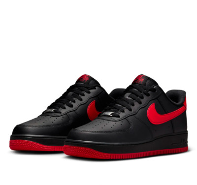美品！NIKE AIR FORCE 1 UNIVERSITY RED-BLACK Nike Air Force 1 '07 Black University Red black university red
