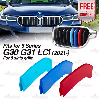 3-farbig 8 Leiste Kühlergrill Abdeckung M-Sport Clip für BMW G30 G31 LCI 2021-24