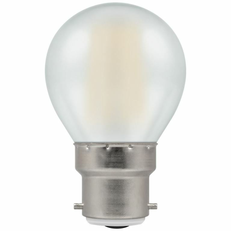 5x LED golfball Filament Pearl Dimmable 4.2W 2700K BC 7253-1 Round Crompton