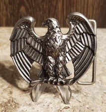 Vintage AVON Belt Buckle Majestic Patriotic American Eagle Bird Silver Tone