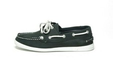 NAUTICA Youth Leather Boat Shoe NB101K Black