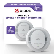 Kidde Smoke & Carbon Monoxide Detector, AA Battery Powered, Voice Alerts, LED