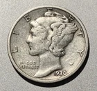 MERCURY DIME 1930-s Good Detail No Damage Good Hairlines + Fasces Lines Ppd USA