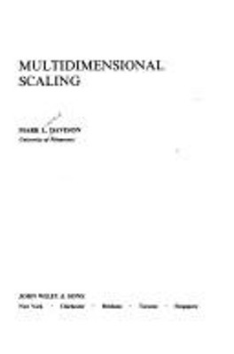 Multi-Dimensional Scaling Hardcover Mark L. Davison