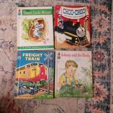 4 Rand McNally Elf Books CHOO-CHOO Smart Little Mouse Johnny Birds Freight Train