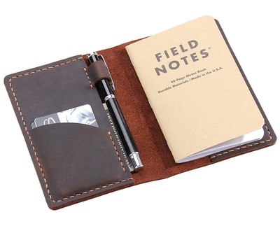 Leather Journal Cover for Field Notes, Notebook Cover for Moleskine Cahier, H...