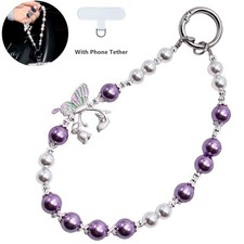 Fashion Pearl Butterfly Charm Universally Phone Strap Women Girl For iPhone 17