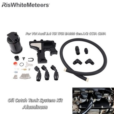 Black for VW Audi 2.0 TSI TFSI EA888 Gen.1/2CCTA CBFA Aluminum Oil Catch Can Kit