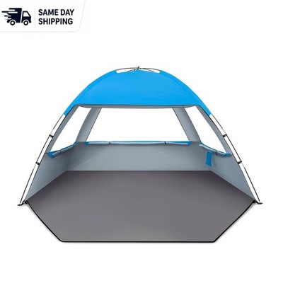 Portable Beach Tent for 3-8 Persons - Water-Resistant & UV Blocking
