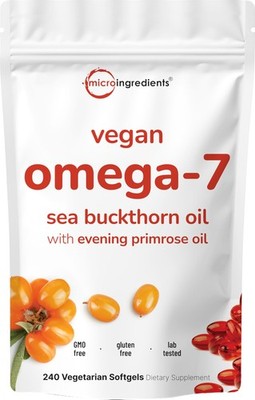 Vegan Omega 7 Sea Buckthorn Evening Primrose 240 Softgels | Espino Amarillo