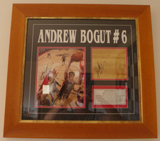 Andrew Bogut Milwaukee Bucks Duel Signed Photo & Floor Board Framed COA