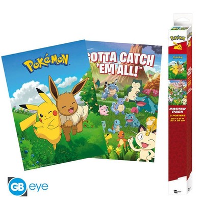 Pokemon Set 2 Posters Chibi 52X38 Environments