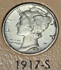 1917 S San Francisco Mercury Dimes Silver 10C