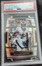 DeVonta Smith 21 Select Die-Cut Silver Prizm Rookie PSA 9 Mint Eagles
