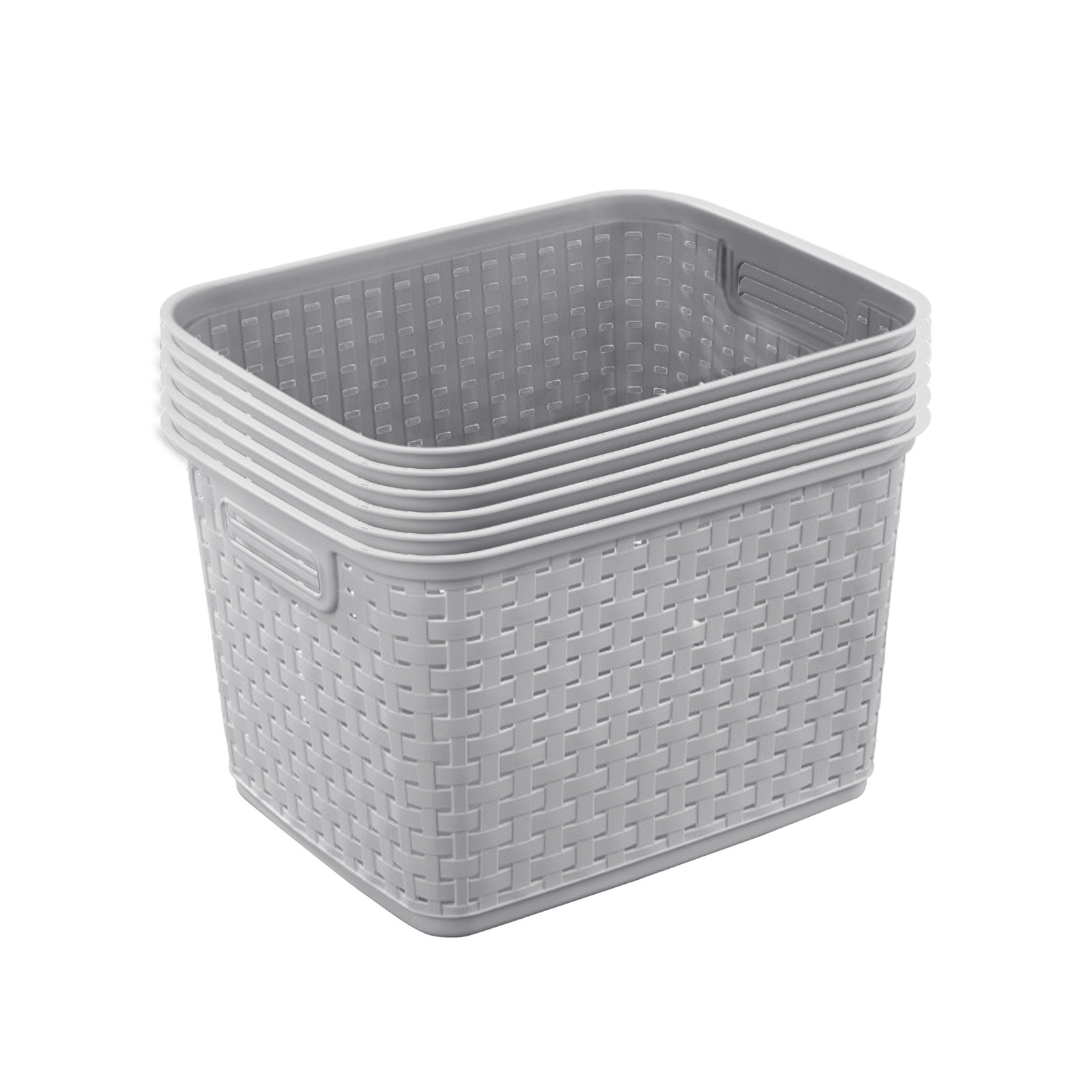 Storage Basket, Gray (6 Pack)