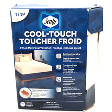 Sealy Elite Cool Touch Twin White Fitted Mattress Protector Waterproof NIB 3180