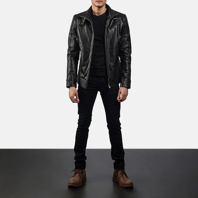 Men's Black Leather Jacket Legacy Premium Lamb Skin Leather jacket