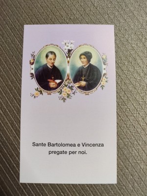 Sante Bartolomea Capitanio e Vincenza Generosa, Holy Card