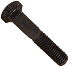 1 1/4"-7 x 9 1/2" Steel Hex Bolts, Grade 8, Plain, PT, UNC, Made in USA, 5 PK