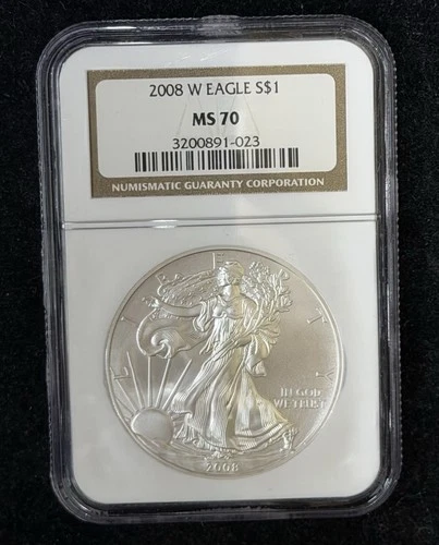 2008 W American Silver Eagle $1 Coin NGC MS 70 SEE PICTURES AND DESCRIPTION