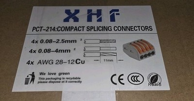 100pcs Cable wire Connectors 222 TYPE Fast Home Wiring Terminal Block PCT214