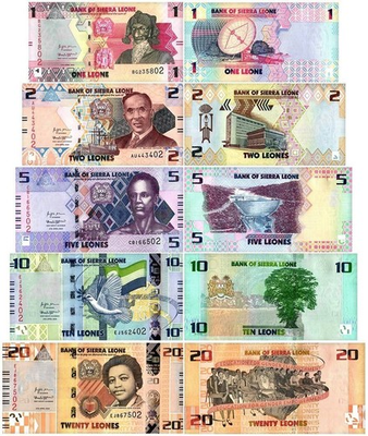 #ad Sierra Leone 1 20 Leones 5 Pieces Set 2022 P 34 38 UNC $9.99
