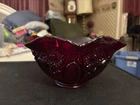 Vintage Indiana Glass Heirloom Sunset 10" Amberina Carnival Glass Bowl