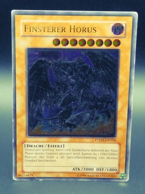YUGIOH! Finsterer Horus PTDN DE016/ Ultimate Rare/ Poor/ Deutsch