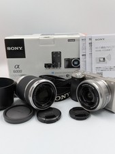 Sony Alpha a6000 ILCE-6000 White w/ SELP1650 SEL55210 Lens Kit No Charger NM