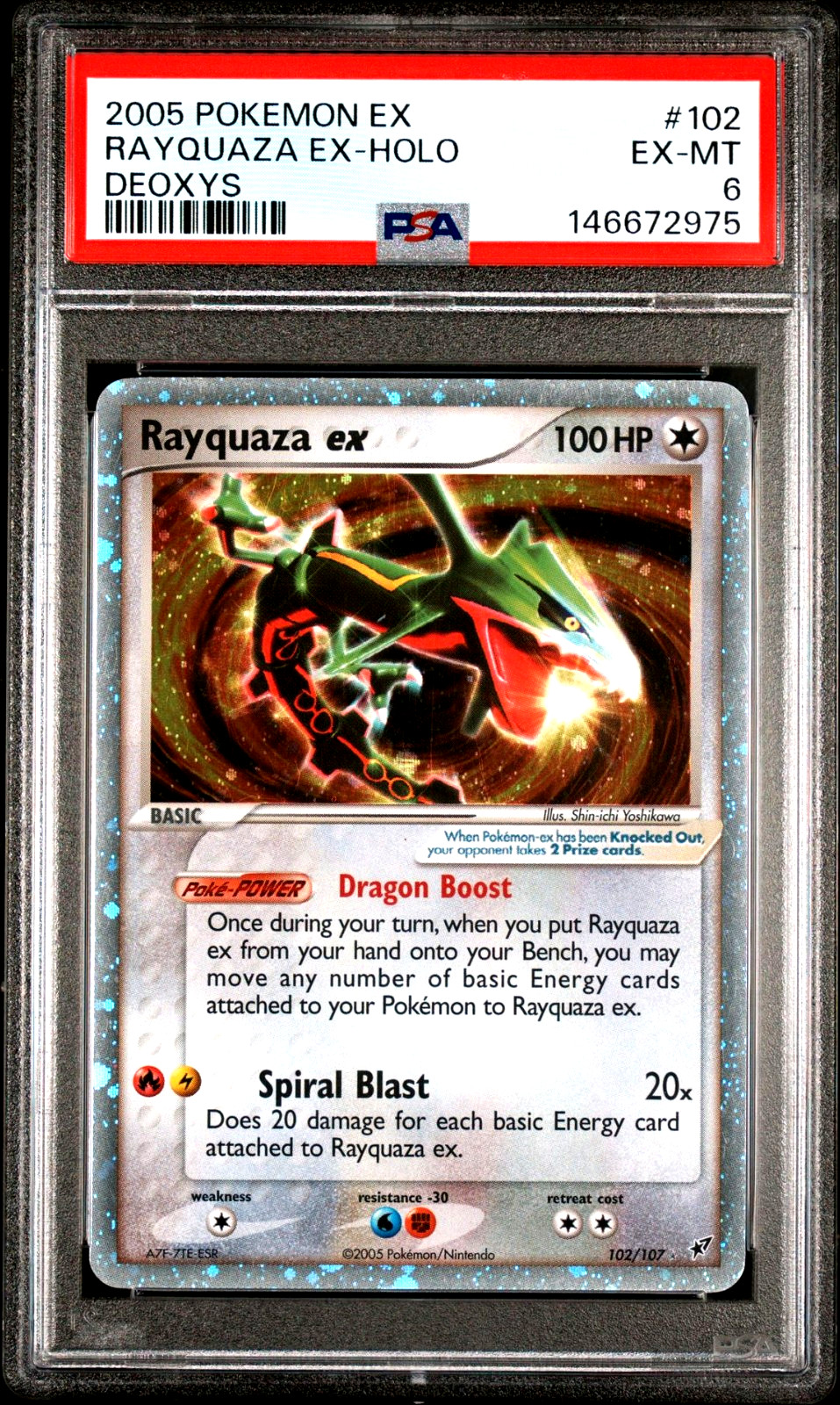 Pokemon Card PSA 6 Rayquaza ex 102/107 Deoxys