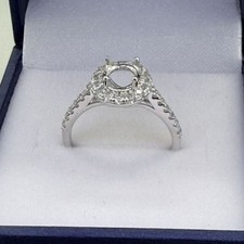 Sterling Silver Semi Mount Ring Setting Oval 7x5mm size 6