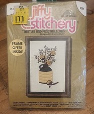 Vintage Needle Art Jiffy Stitchery Thistles & Pussywillows Sunset Designs #284