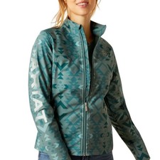 NEW w/ Tags Ariat Women's New Team Pinewood Green Aqua Softshell Jacket XS Long