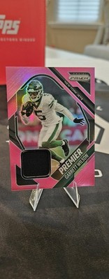 2025 Panini Prizm Garrett Wilson #PJY-GWN Premier MEM Pink Holo Jets (794U)