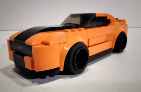 Custom Orange/Black Ford Mustang GT - This is a modified LEGO 75871 Speed Champi