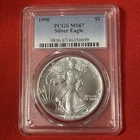 1990 American Silver Eagle 1 Oz PCGS MS67 Bright White Better Date