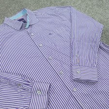 Tommy Bahama Shirt Mens Extra Large Long Sleev Striped 100 Pima Cotton