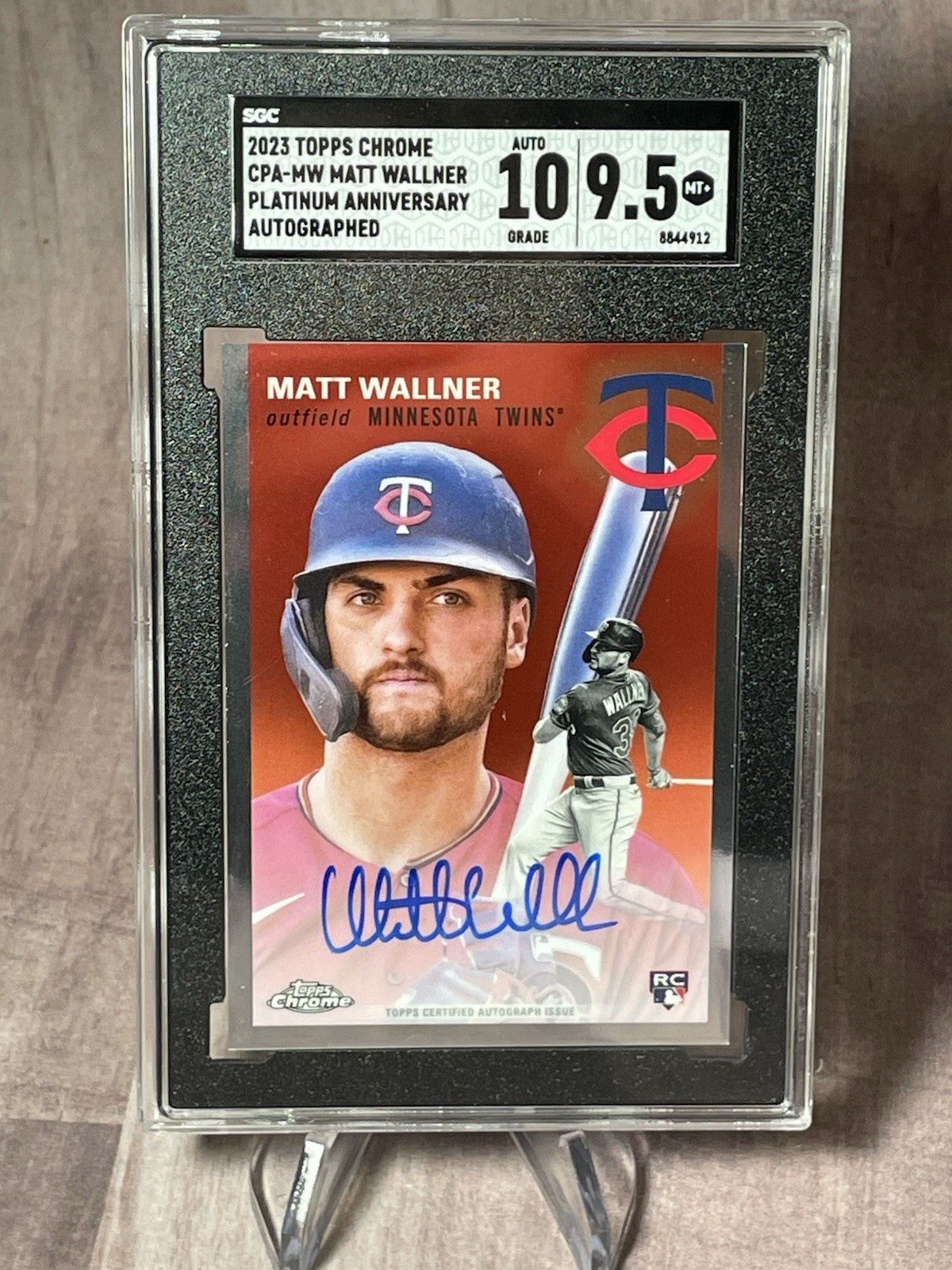 2023 Topps Chrome Matt Wallner Rookie Auto SGC 9.5 Minnesota Twins