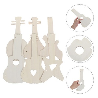 6 Pcs Kindergitarre Aus Holz Kinderspielzeuggitarre Musikspielzeug Für