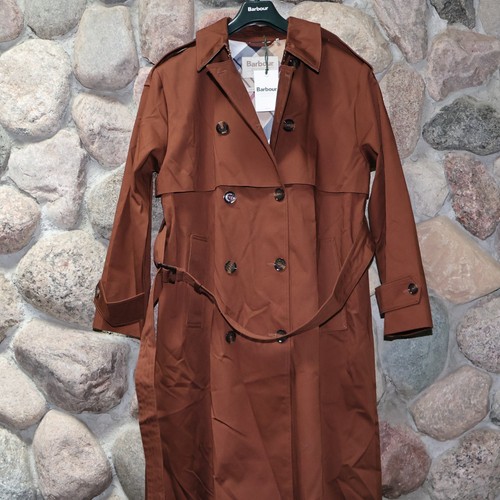 Barbour Aoife Showerproof Trench Coat Jacket Brown New U.K 10 U.S Size 6