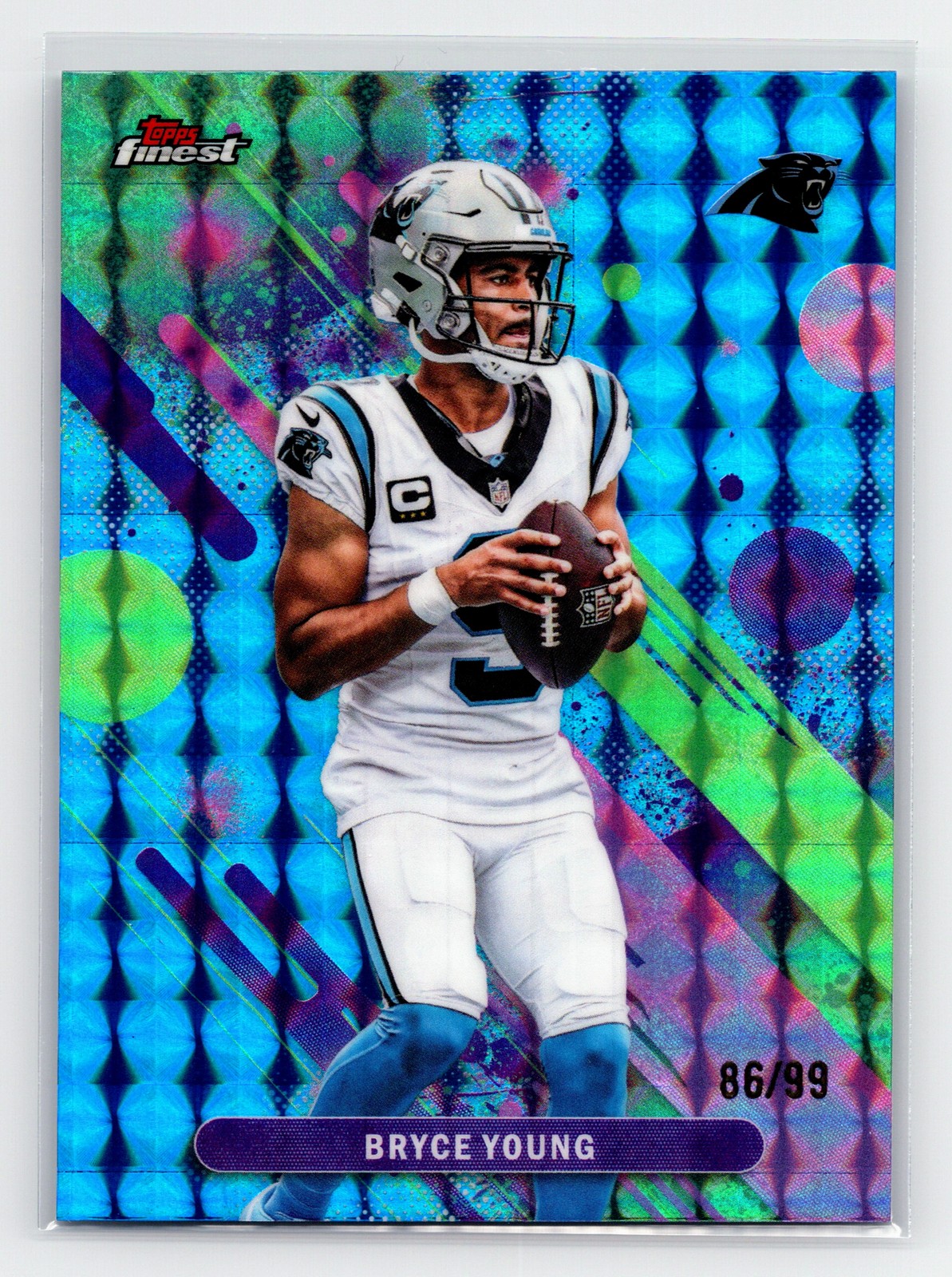2025 Finest #49 Bryce Young Blue Geometric Refractor #/99