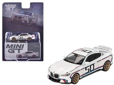 Mini GT MGT00863 1/64 BMW 3.0 CSL #50 White with Blue and Red Stripes