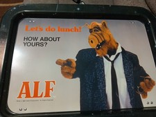 Vintage 1987 ALF Metal TV Tray Table Alien Productions ~ Folding Legs