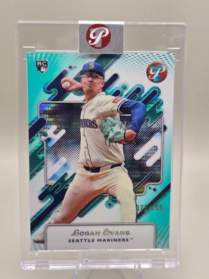 2025 Topps Pristine Logan Evans RC 73/150 Aqua Pulsar Refractor (ENCASED) 🔥